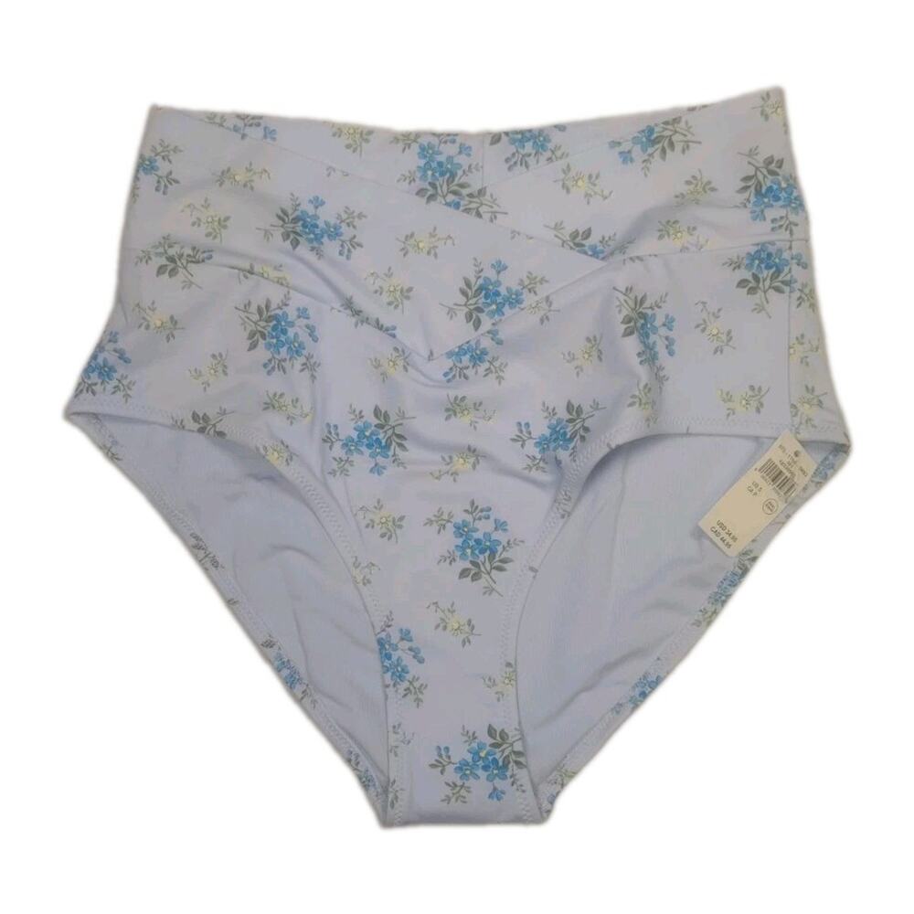New Aerie High-Waisted Floral Print Swim Bottoms Women's Size M Bathing Suit